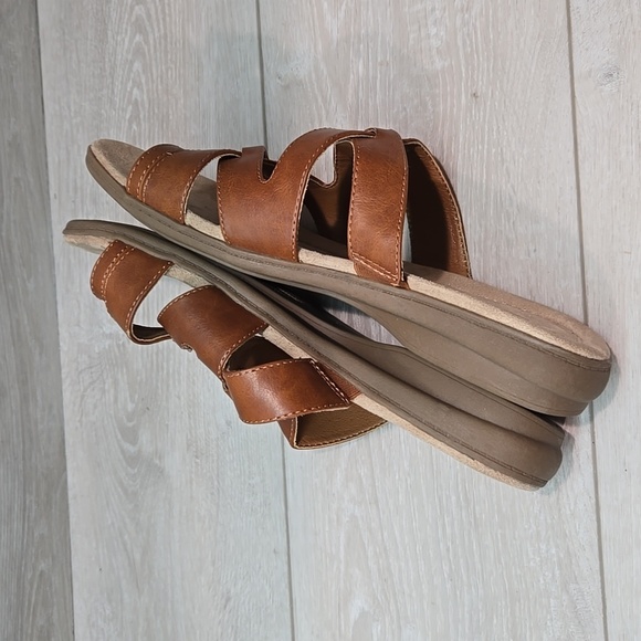 Cloudwalkers By Avenue Jackie Women's Leather Sandals Loop Toe Sz 11W - Picture 8 of 12